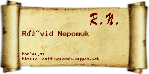 Rövid Nepomuk névjegykártya
